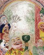 James Ensor The Song of the Wine or Thirsty Masks oil